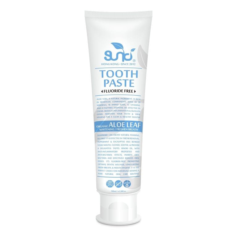 SUNKI Fluoride Free Toothpaste with Organic Aloe Leaf