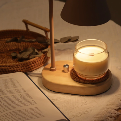 Gift Set : iHYGGE Candle Warmer Lamp (Flower Shaped) + Ignite-Candle Aroma Hand Made Candle