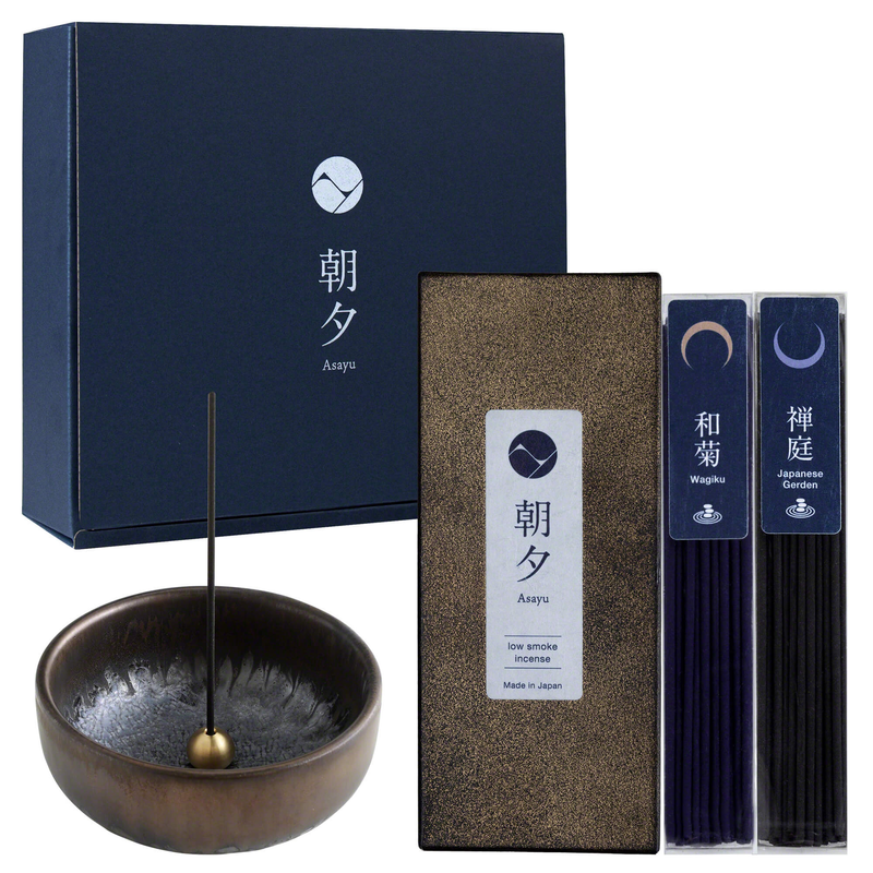 Asayu Japan Giftbox Low Smoke Zen & Wagiku-chrysanthemun + Stand ( Pre-Order)