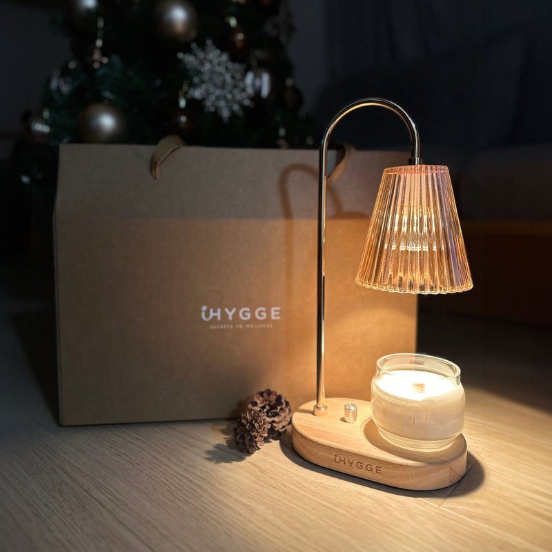 Gift Set : iHYGGE Candle Warmer Lamp (Flower Shaped) + Ignite-Candle Aroma Hand Made Candle