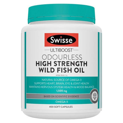 Swisse Ultiboost Odourless High Strength Wild Fish Oil 150mg 400 capsules