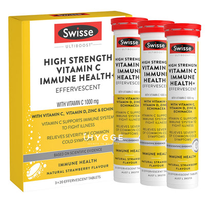 Swisse Ultiboost High Strength Vitamin C Immune Health 60 Effervescent Tablets 1000mg