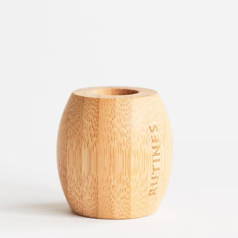 Rutines Natural Bamboo Toothbrush and Holder