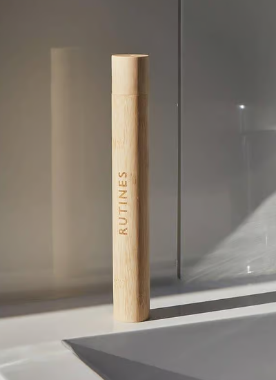 Rutines Natural Bamboo Toothbrush with case (Travel Kit)