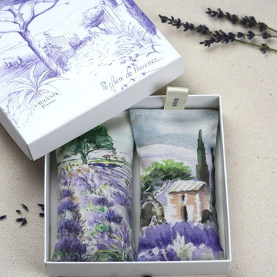 L'AUGUSTE Provence│Organic lavender sachet in giftbox "Lavande and Cabanon"