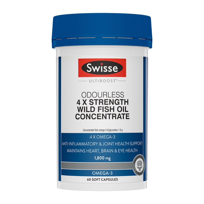 Swisse Odourless 4X Strength Wild Fish Oil Concentrate 60cap