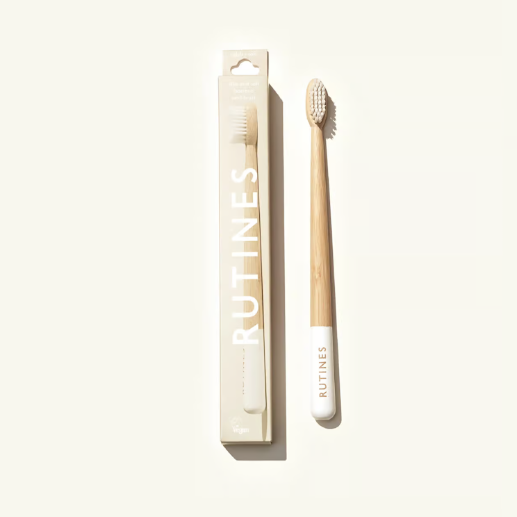 Rutines Natural Bamboo Toothbrush and Holder