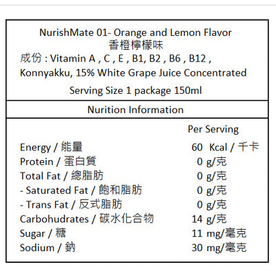 【每日充營優惠】Nurish Mate 01 柑橘檸檬味啫喱 150g