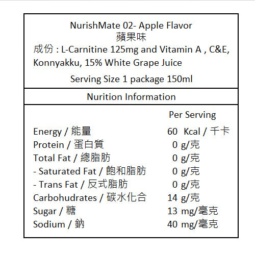 【每日充營優惠】Nurish Mate 02 蘋果味啫喱 150g