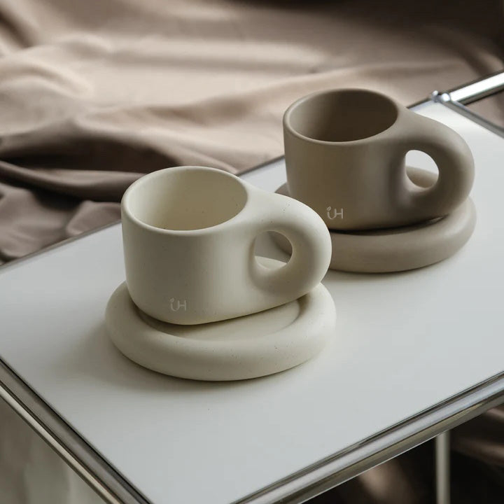 iHYGGE 北歐陶瓷咖啡杯對裝 (一套兩色)