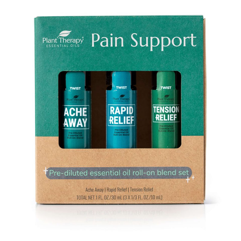 Plant Therapy Pain Support Essential Oil Blend Roll On Set