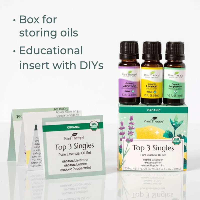 Plant Therapy Top 3 Organic Essential (Single) Set