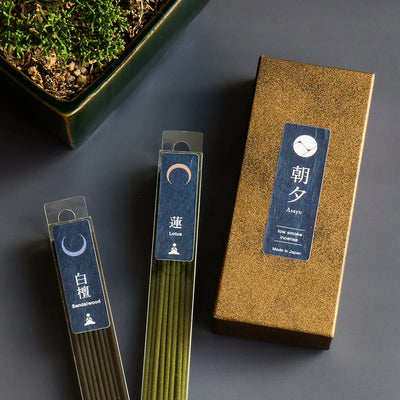 【日本預購】朝夕｜瑜伽系列煙線香禮盒（蓮花+白檀｜連香座）