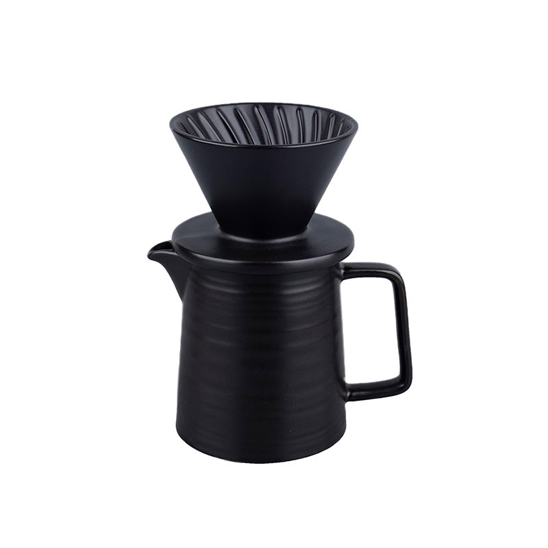 iHYGGE Coffee Brewer Set 2pack (Ceramic Coffee Pot 450ml/Drip Cup) - Black 