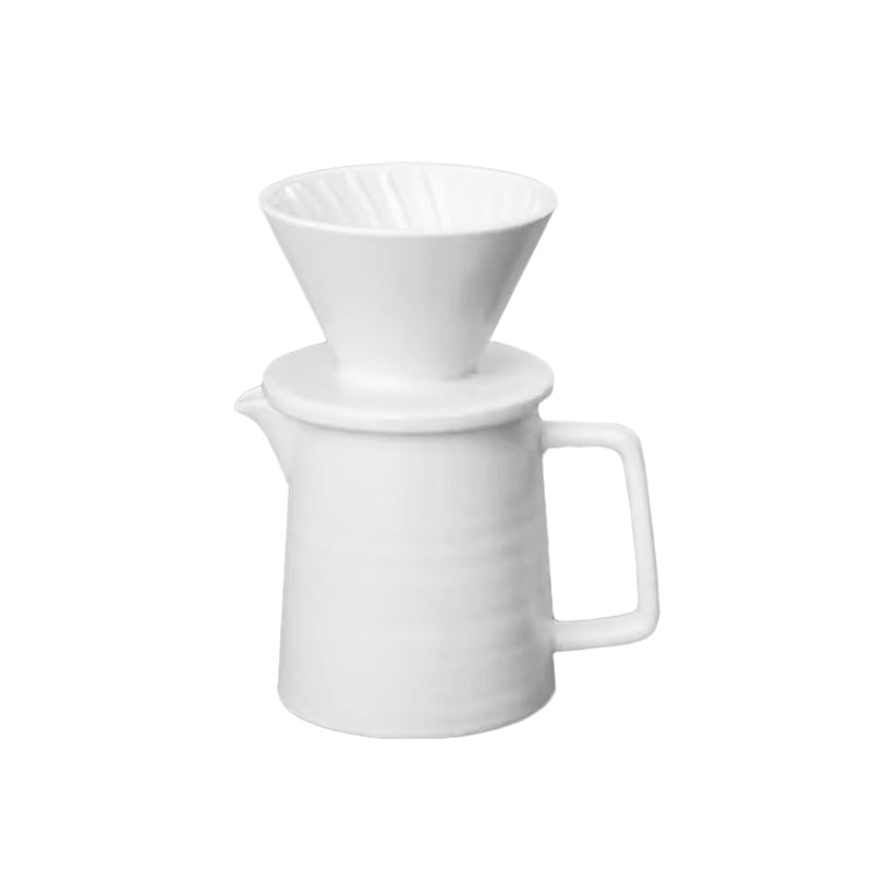 iHYGGE Coffee Brewer Set 2pack (Ceramic Coffee Pot 450ml/Drip Cup) - White Pre-Order