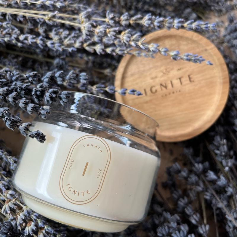 Gift Set : iHYGGE Candle Warmer Lamp (Flower Shaped) + Ignite-Candle Aroma Hand Made Candle