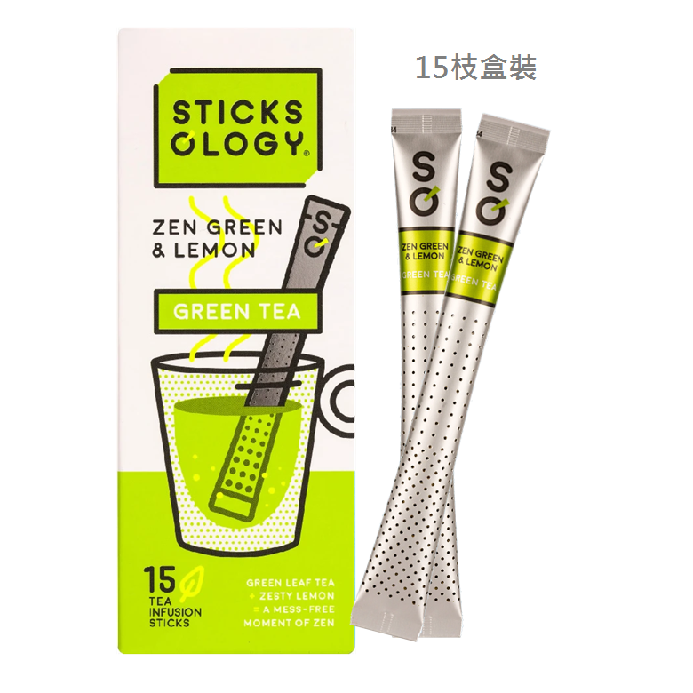 Sticksology 醒神檸檬味綠茶 15枝盒裝