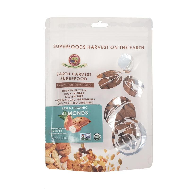 EARTH HARVEST Super Foods Raw & Organic Almond (Gluten -Free) 150g