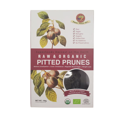 Earth Harvest Superfood Raw and Organic Pitted Prunes 150g (Gluten Free)