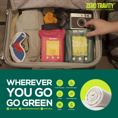 ZERO TRAVITY 便攜環保旅行套裝 (浴巾、面巾、枕頭袋)
