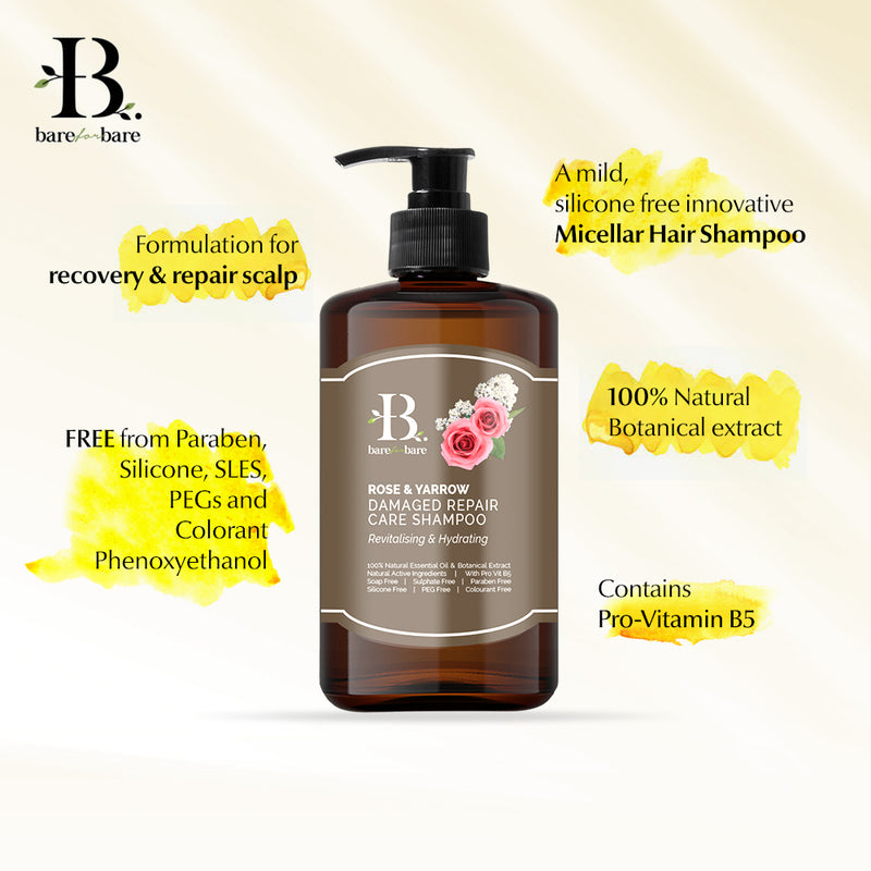 Bare For Bare 玫瑰及歐蓍 修復洗髮露 500ml